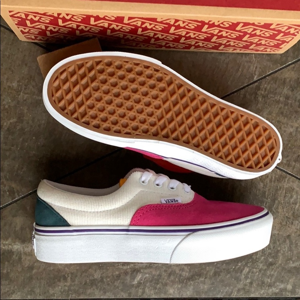 VANS ERA PLATFORM MINI CORD MULTI/TRUE WHITE men’s - Picture 3 of 16